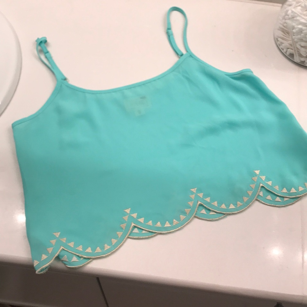 Aqua color crop top